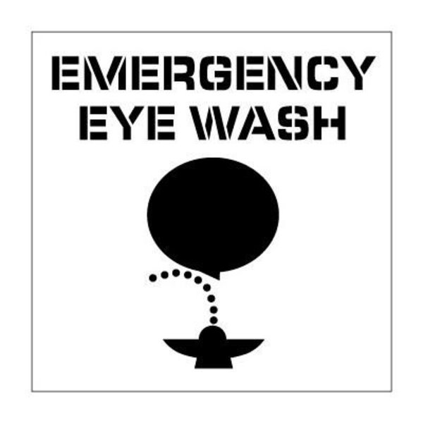 National Marker Co Plant Marking Stencil 20x20 - Emergency Eye Wash PMS227